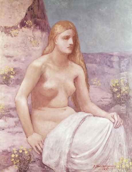 St. Mary Magdalene, 1897 Oil Painting by Pierre-Cecile Puvis De Chavannes