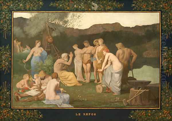 Rest Oil Painting by Pierre-Cecile Puvis De Chavannes