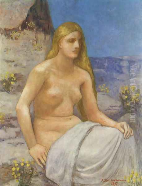 Repenting Magdalena Oil Painting by Pierre-Cecile Puvis De Chavannes