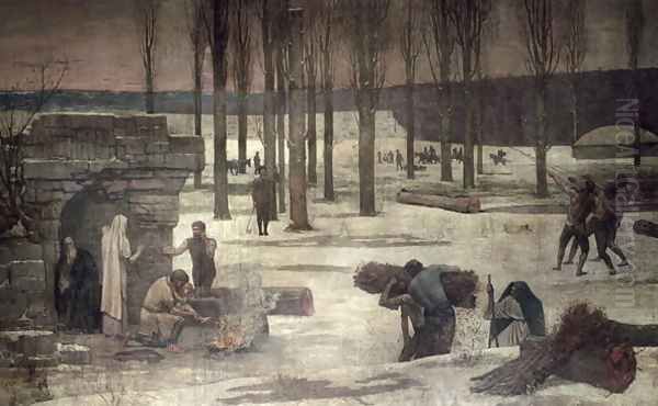 Winter, 1889-93 Oil Painting by Pierre-Cecile Puvis De Chavannes