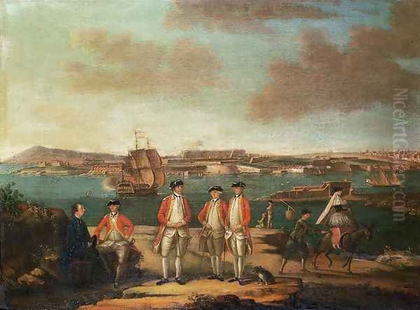 British Officers in San Felipe, Minorca Oil Painting by Alberto Pulicino