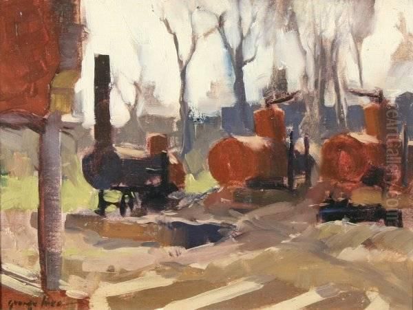 Steam Engines Oil Painting by George Luks