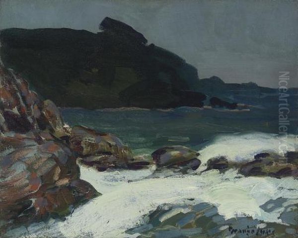 The Ledge, Cape Elizabeth, Maine Oil Painting by George Luks