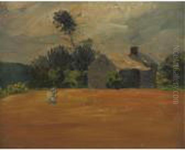 Field And Cottage Oil Painting by George Luks