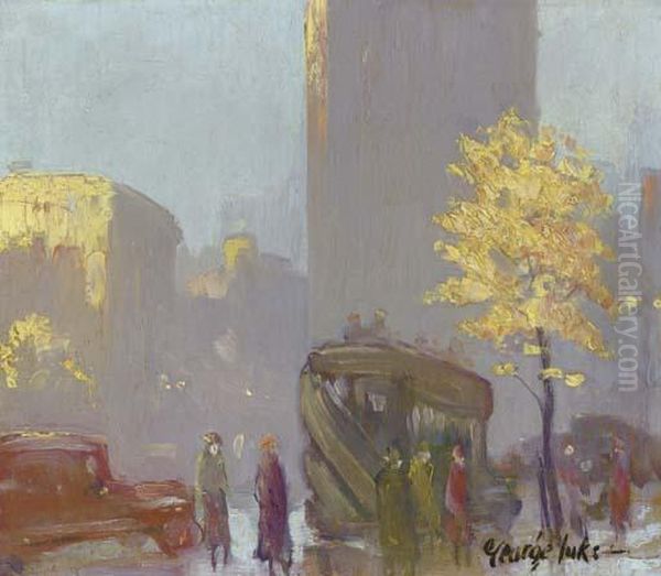 Fifth Avenue, New York Oil Painting by George Luks