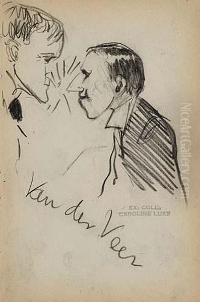 Two Men--nose To Nose Oil Painting by George Luks