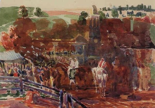 The Race Track Oil Painting by George Luks