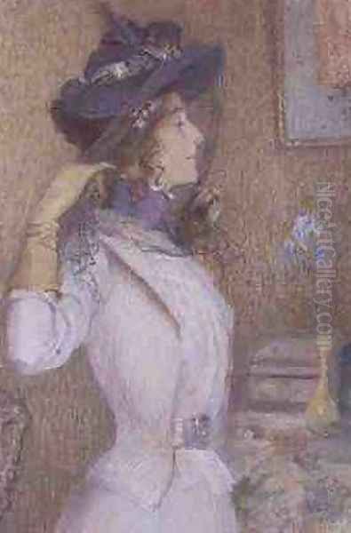 Woman with Violets Oil Painting by Armand Point