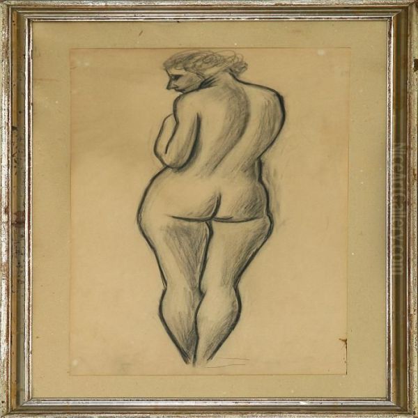 Standing Female Model Oil Painting by Vilhelm Lundstrom