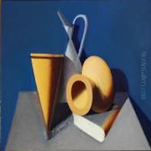 Still Life Withpitcher, Vase And Book by Vilhelm Lundstrom