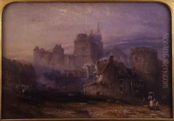 The Chateau de la Tremoille, Vitre Oil Painting by John Skinner Prout