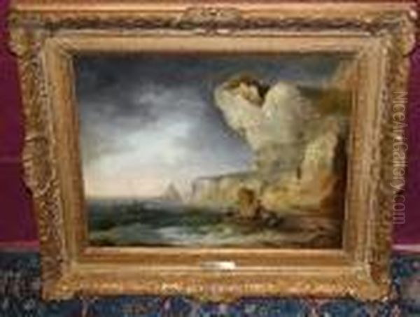 A Devon Beach Oil Painting by Thomas Luny