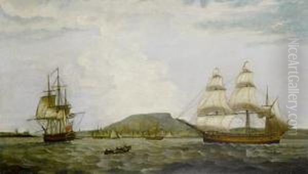 The Three-masted English Merchantman Oil Painting by Thomas Luny