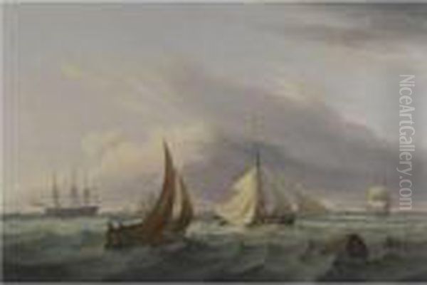 Shipping Off Margate Oil Painting by Thomas Luny