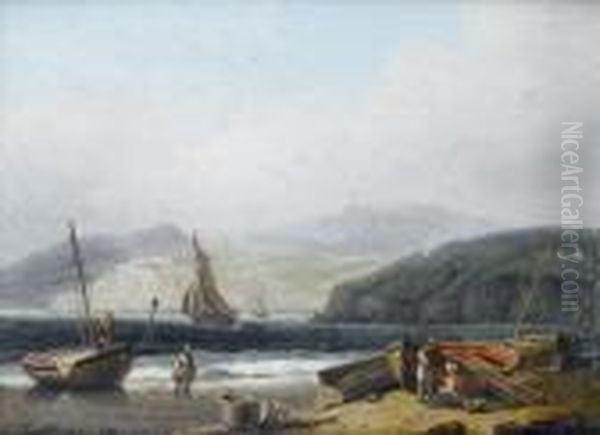 Landing The Catch Oil Painting by Thomas Luny