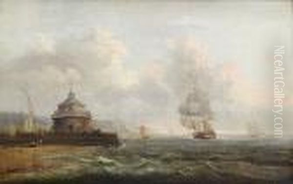 Dublin Lighthouse Oil Painting by Thomas Luny