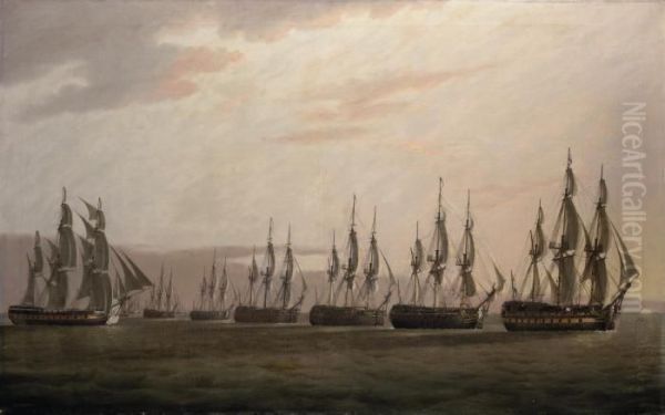 The Honourable East India Company's Ship Oil Painting by Thomas Luny