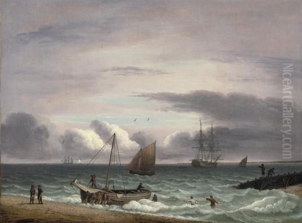 Off To The Fishing Grounds Oil Painting by Thomas Luny