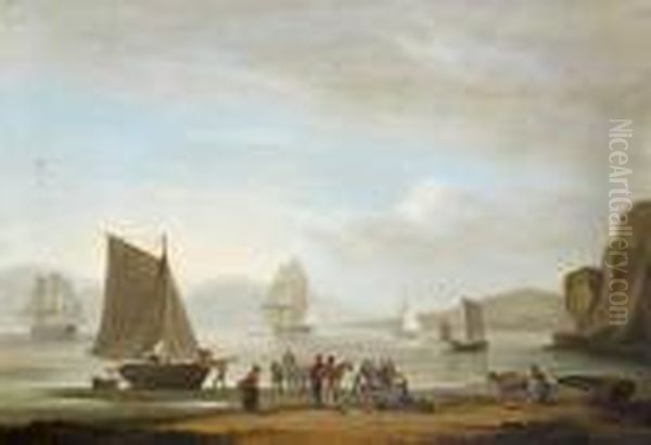 Sorting The Catch Oil Painting by Thomas Luny