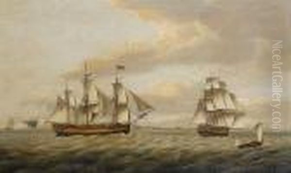 The 'rebecca' In Two Positions Off Walmercastle Oil Painting by Thomas Luny