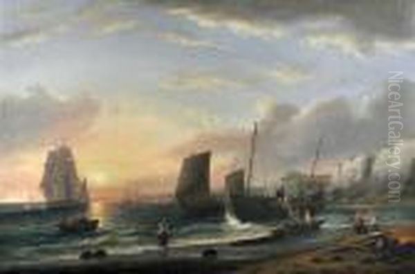 A View Nearseaton Oil Painting by Thomas Luny