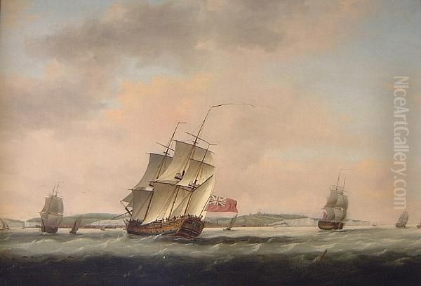 The Straits Of Dover Oil Painting by Thomas Luny