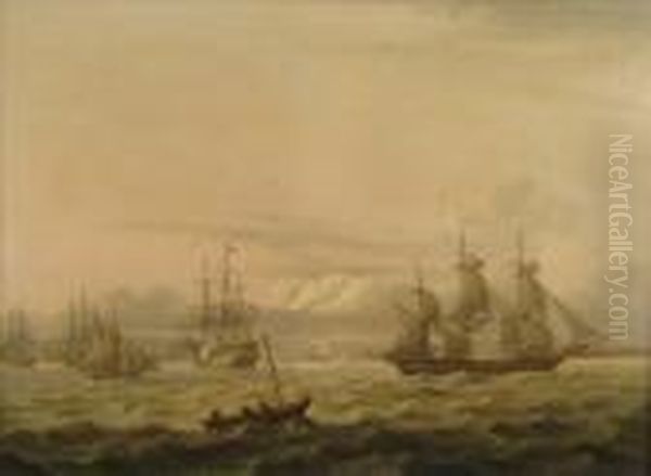 Off Portsmouth Oil Painting by Thomas Luny