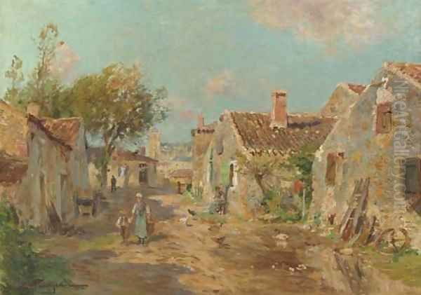 A Talmont (Vendee) Oil Painting by Edmond Marie Petitjean