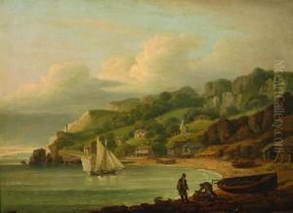 Babbecombe Beach, South Devon Oil Painting by Thomas Luny