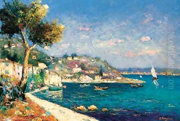 La baie de Cassis Oil Painting by Edmond Marie Petitjean