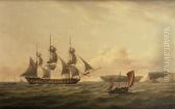 His Majesty's Frigate 'amazon', 38 Guns, Arriving Off Dover Oil Painting by Thomas Luny