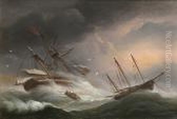 Going To The Rescue Oil Painting by Thomas Luny