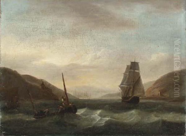 Running Home Before The Gale; And Running Up The Estuary Oil Painting by Thomas Luny