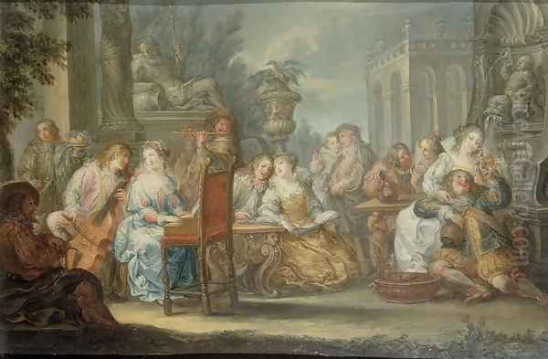 Fete Champetre 2 Oil Painting by Johann Georg Platzer