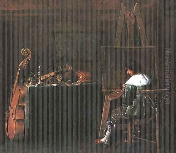 The Artist in his Studio, c.1640 Oil Painting by Hendrick Gerritsz Pot