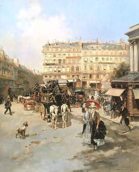 A Square near the Stock Exchange, Paris Oil Painting by Vicente Garcia de Paredes