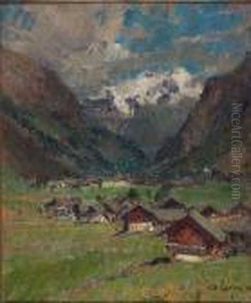 Gressoney Oil Painting by Alessandro Lupo