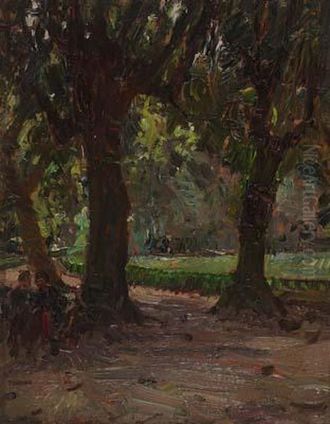 Confidenze Ai Giardini Oil Painting by Alessandro Lupo