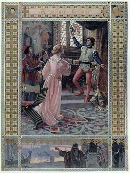 Illustration from The Merchant of Venice by William Shakespeare 1565-1616 c.1900 Oil Painting by Christian August Printz