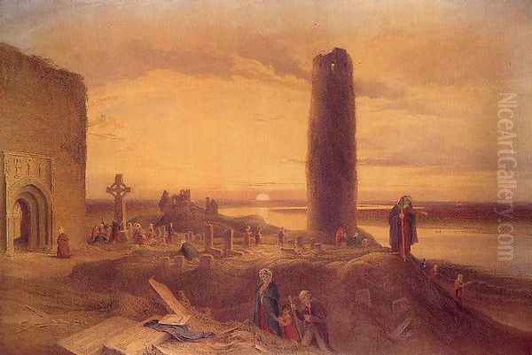 The Last Circuit of Pilgrims at Clonmacnoise 1838 Oil Painting by George Petrie