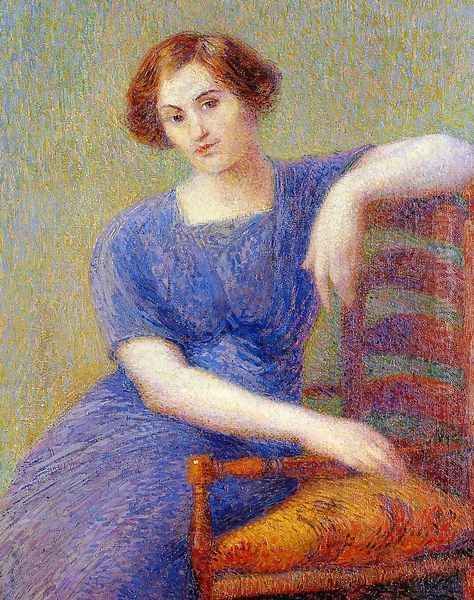 Young Woman in an Armchair Oil Painting by Hippolyte Petitjean