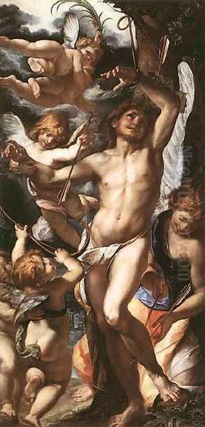 St Sebastian Tended By Angels 1610 Oil Painting by Carlo Antonio Procaccini