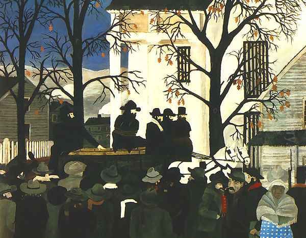 John Brown Going to His Hanging Oil Painting by Horace Pippin