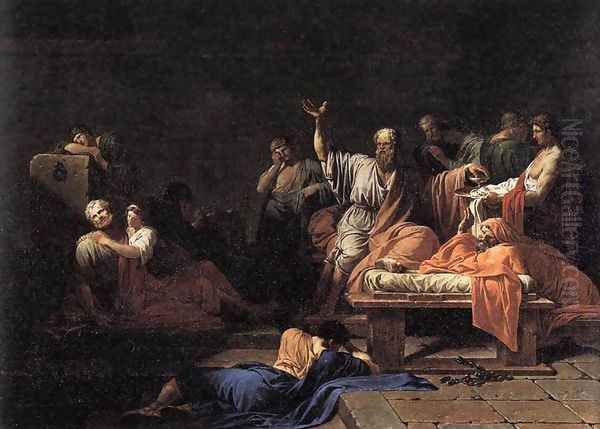 The Death of Socrates 1787 Oil Painting by Jean-Francois-Pierre Peyron