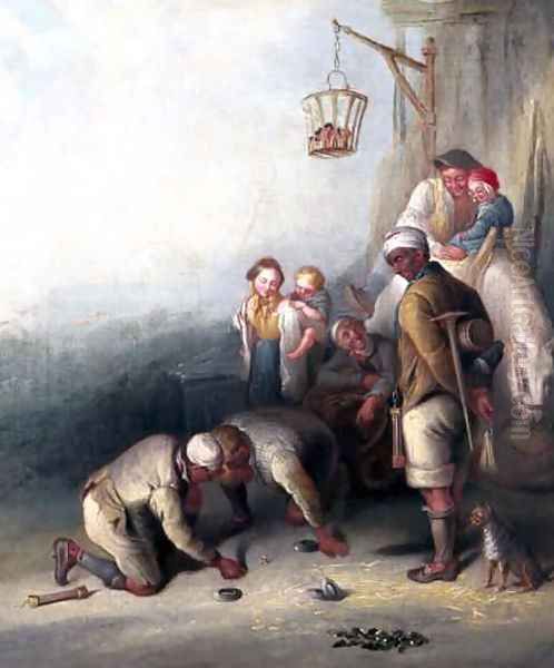 Pitmen Playing at Quoits 2 Oil Painting by Henry Perlee Parker