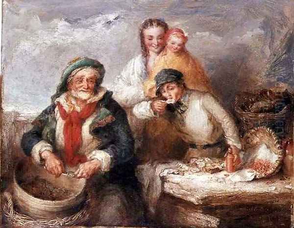 Sketch for Oysters, Young Sir Oil Painting by Henry Perlee Parker