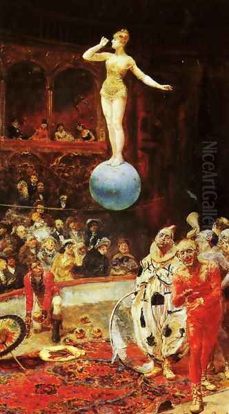 La Salida Del Circo Oil Painting by Francisco Peralta del Campo