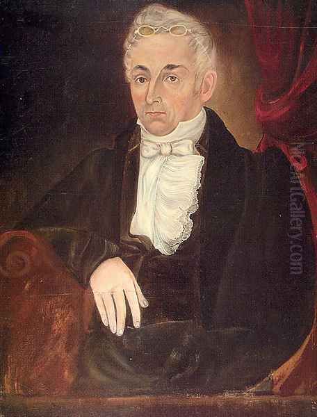 Portrait of Jacob Farrar 1834-35 Oil Painting by Asahel Lynde Powers