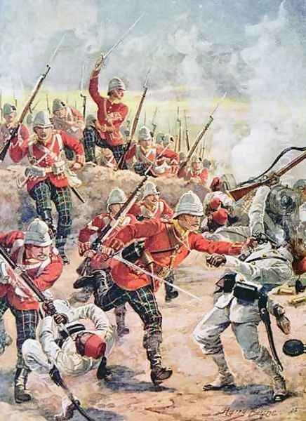 Storming the Trenches, illustration from Glorious Battles of English History by Major C.H. Wylly, 1920s Oil Painting by Henry A. (Harry) Payne