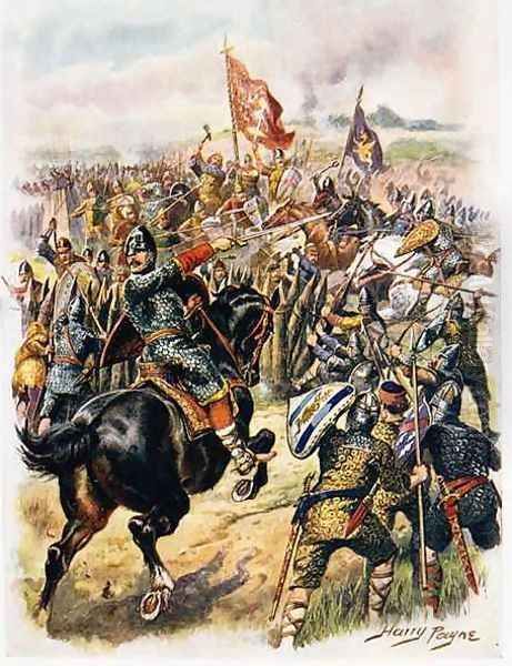 Harolds c.1022-66 Last Stand, illustration from Glorious Battles of English of English History by Major C.H. Wylly Oil Painting by Henry A. (Harry) Payne